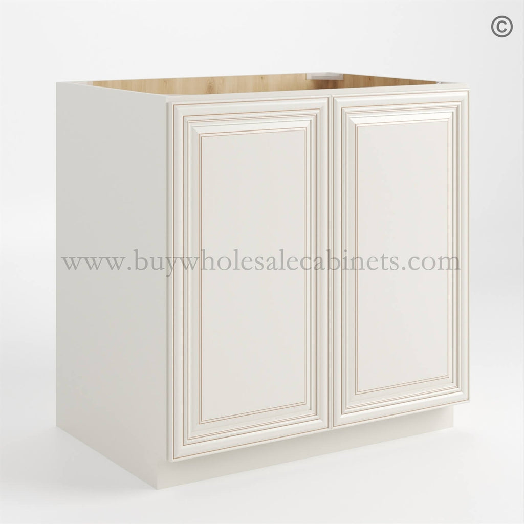 Charleston White Raised Panel Base Cabinet – Full Height 2 Doors