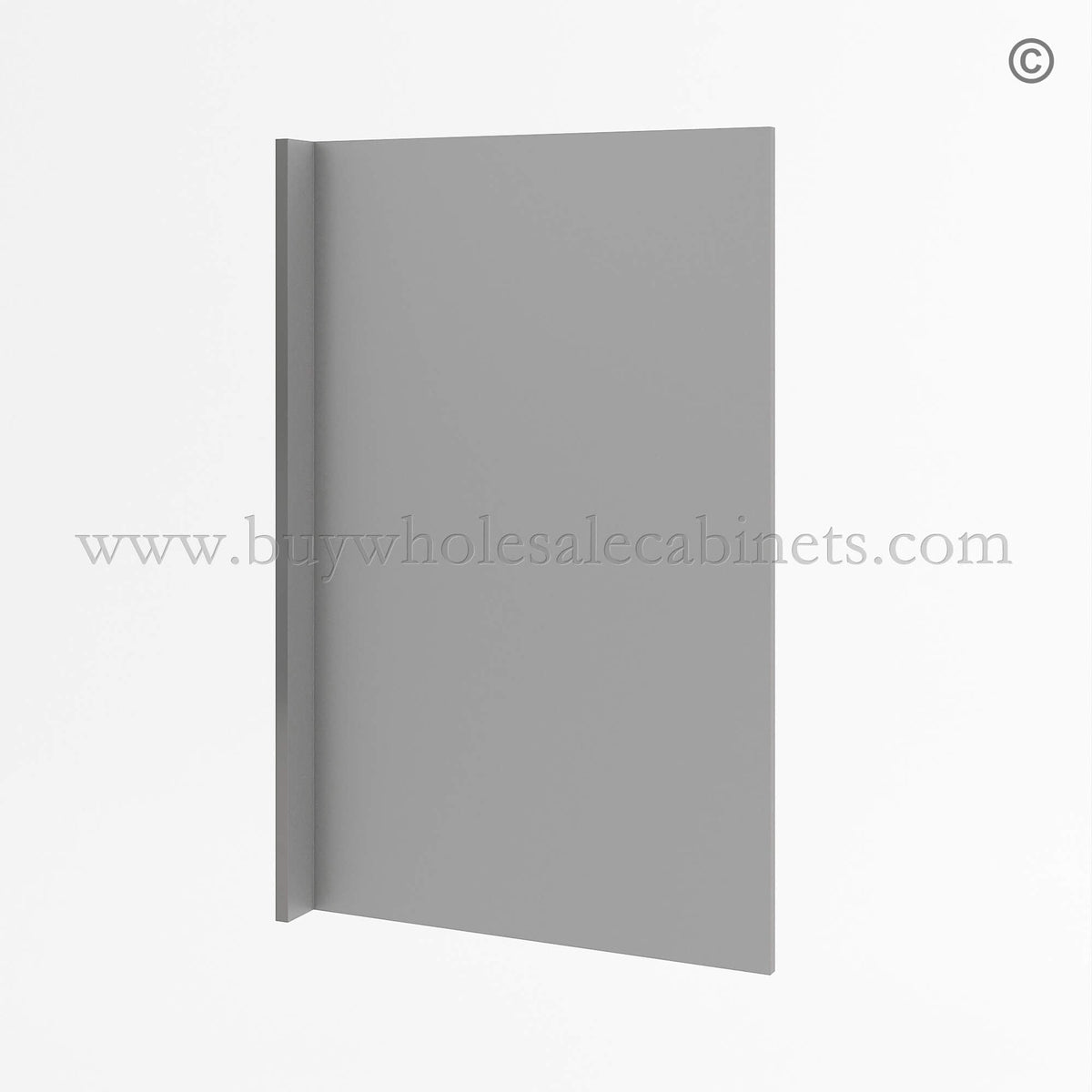 Frameless Gloss Gray Dishwasher Return Panel 3″W Filler