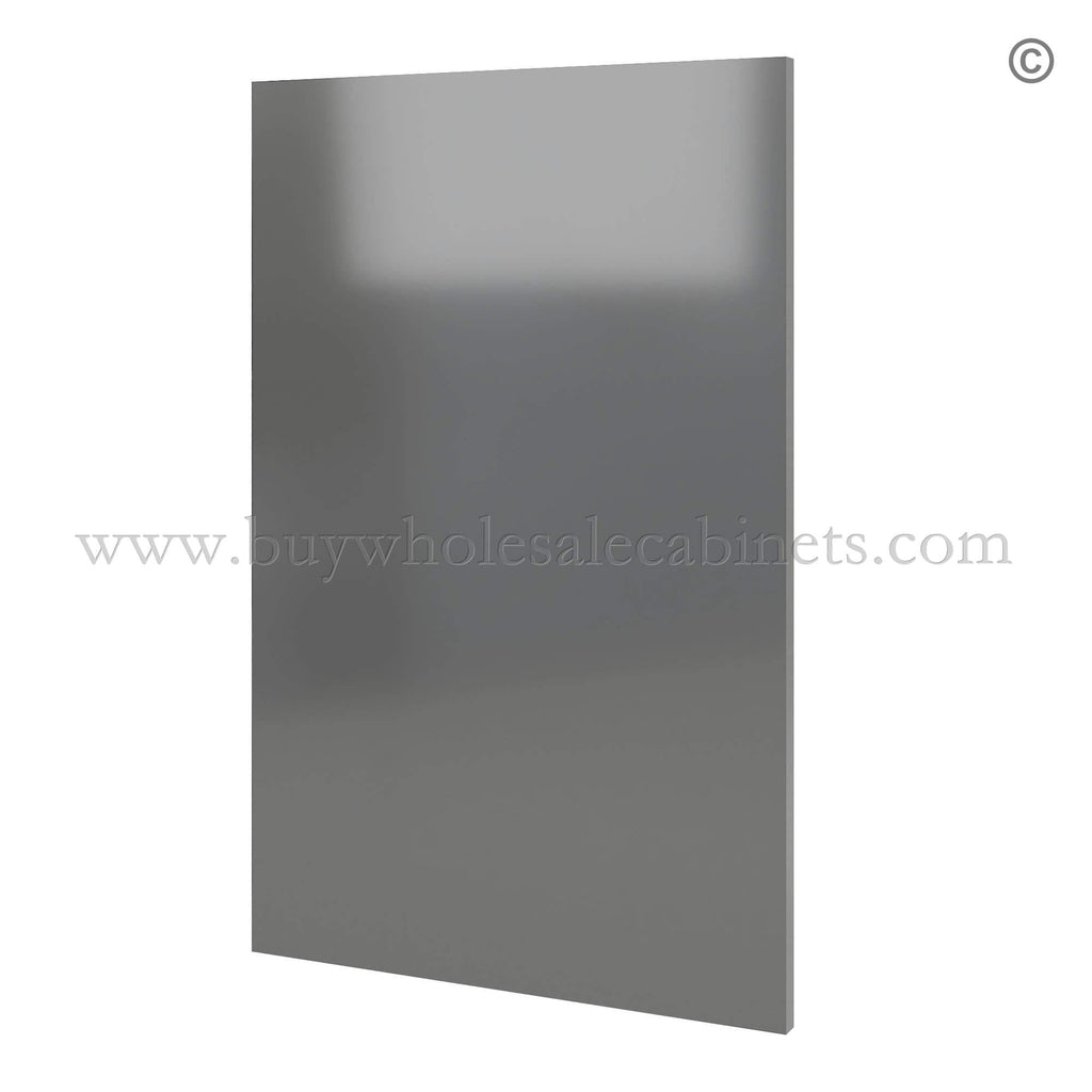 Frameless Gloss Gray Dishwasher Return Panel 3″W Filler