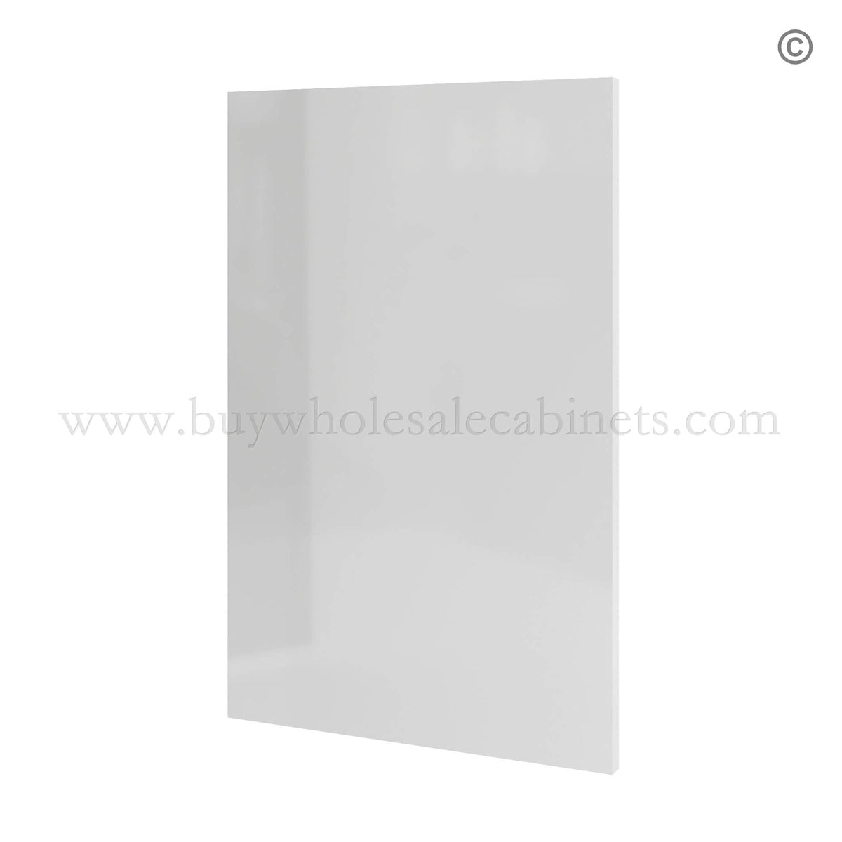 Frameless Gloss White Dishwasher Return Panel 3″W Filler