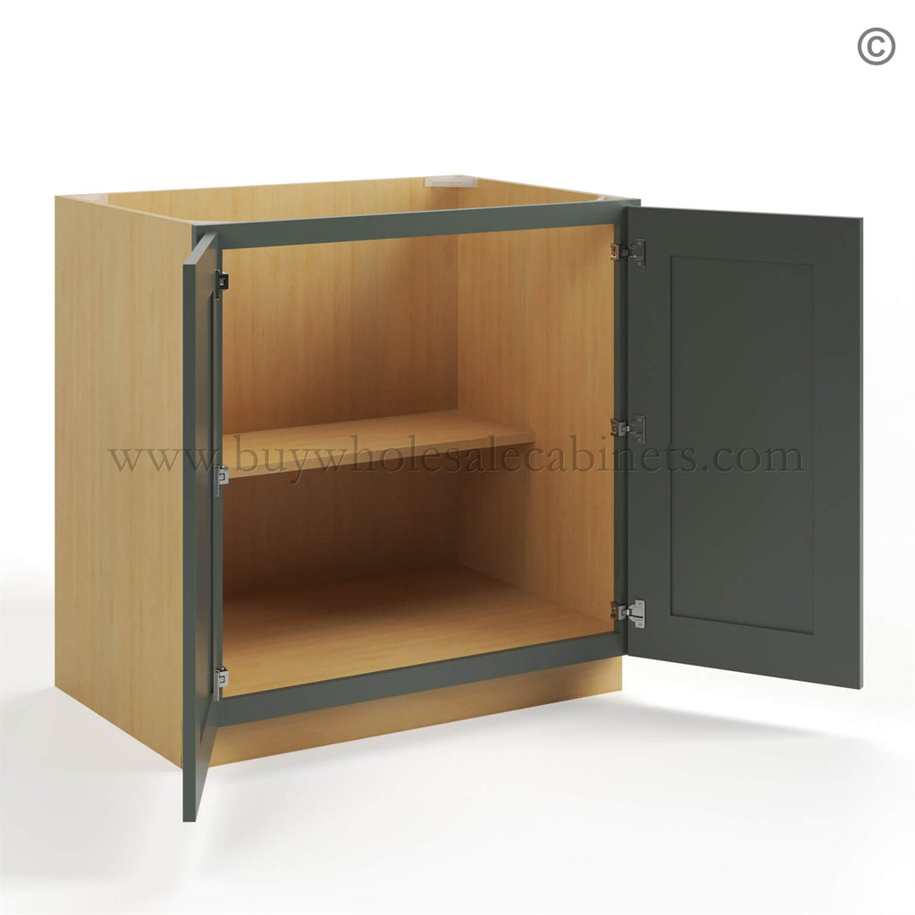 Green Shaker Base Cabinet – Full Height 2 Doors