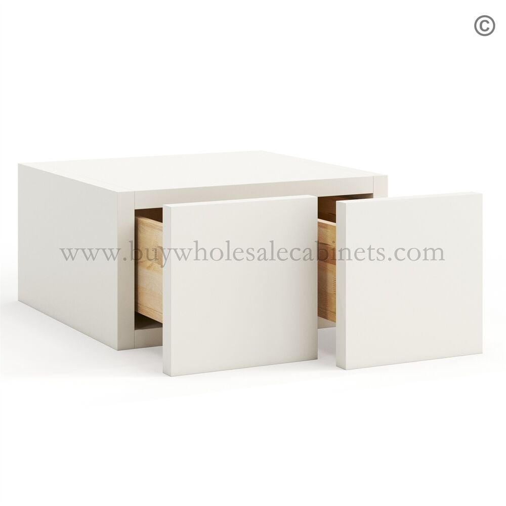 Frameless Pearl White Wall Small Drawers – 2 Drawers