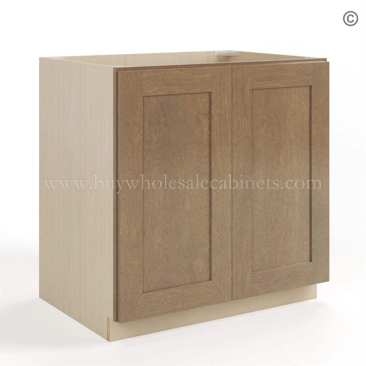 Rustic Wood Shaker Base Cabinet – Full Height 2 Doors