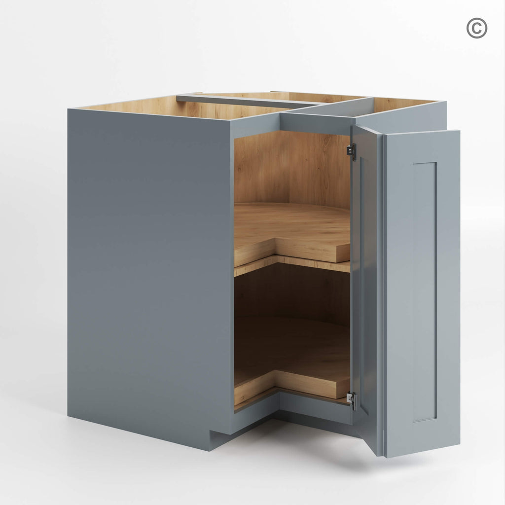 Gray Shaker Lazy Susan Base Cabinet