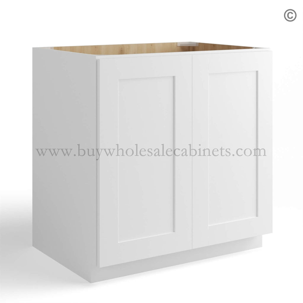 White Shaker Base Cabinet – Full Height 2 Doors