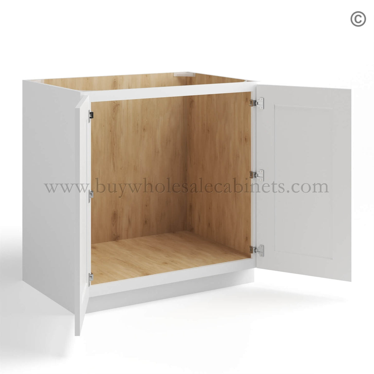 White Shaker Base Cabinet – Full Height 2 Doors