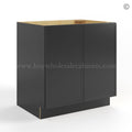 Slim Black Shaker Base Cabinet Double Doors Full Height
