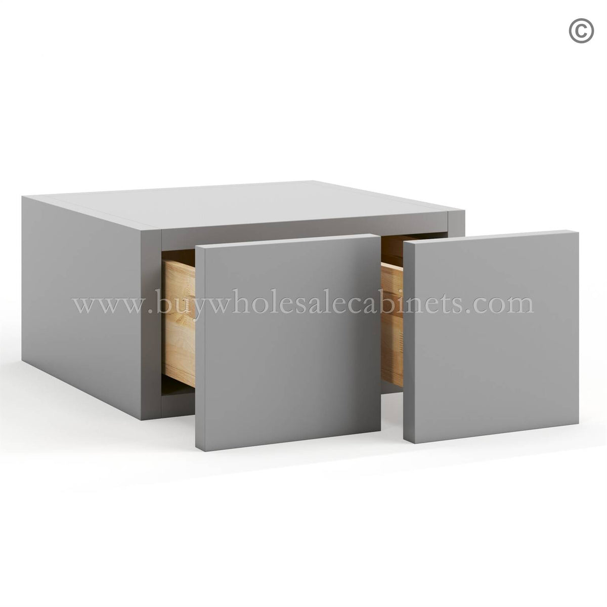 Frameless Graphite Gray Wall Small Drawers – 2 Drawers