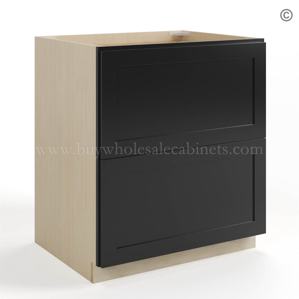 Black Shaker Two Drawer Base