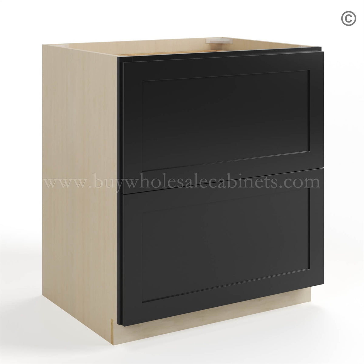 Black Shaker Two Drawer Base