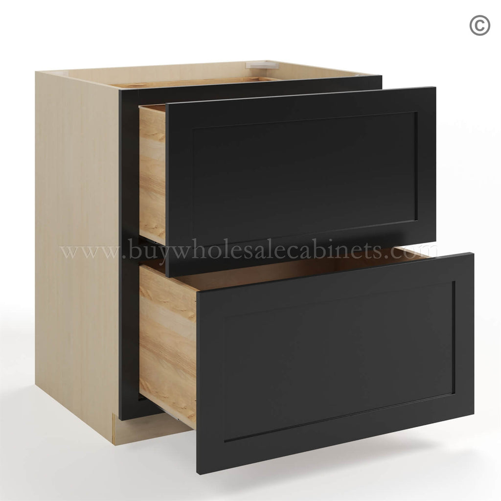 Black Shaker Two Drawer Base