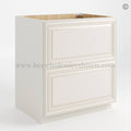 Charleston White Raised Panel Two Drawer Base