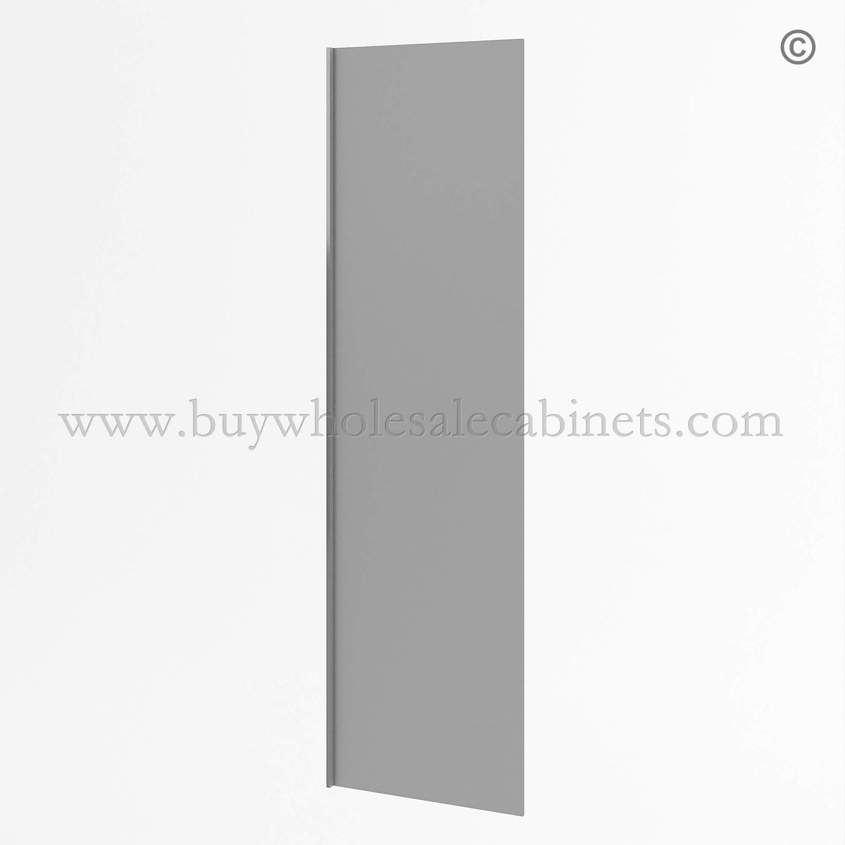 Frameless Gloss Gray Refrigerator End Panel Veneer