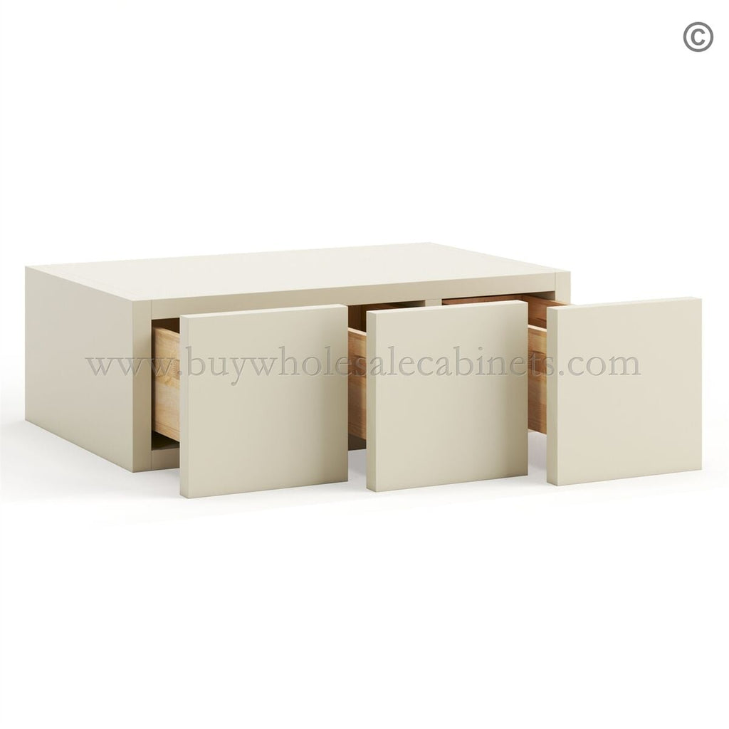 Frameless Ivory White Wall Small Drawers – 3 Drawers