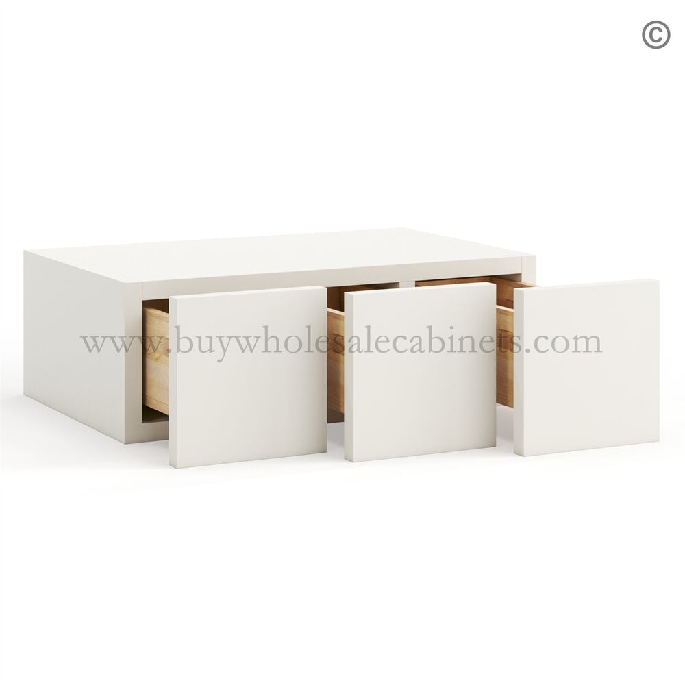 Frameless Pearl White Wall Small Drawers – 3 Drawers