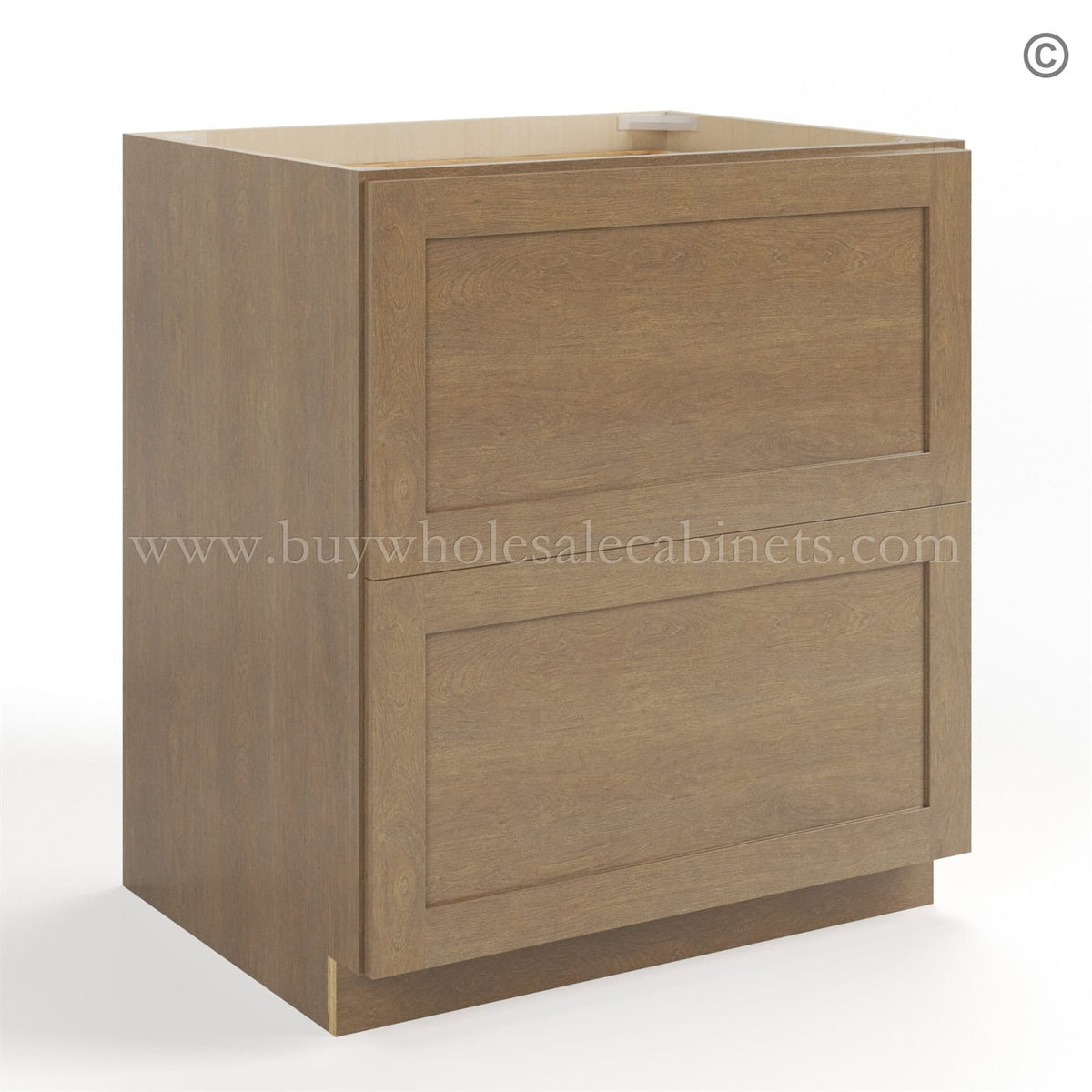 Rustic Wood Shaker Two Drawer Base
