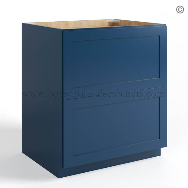 Navy Blue Shaker Two Drawer Base