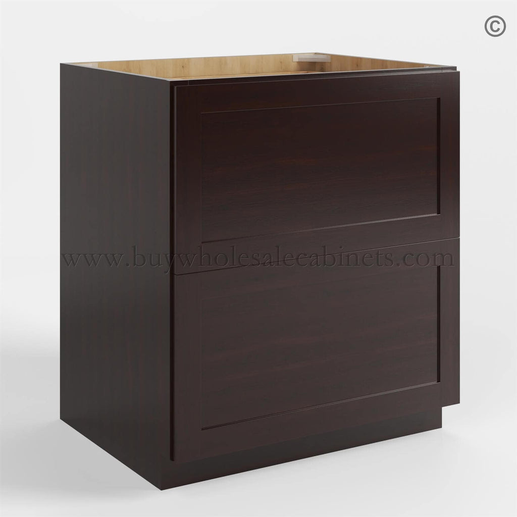 Shaker Espresso Two Drawer Base