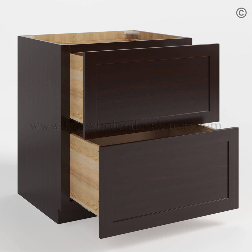 Shaker Espresso Two Drawer Base