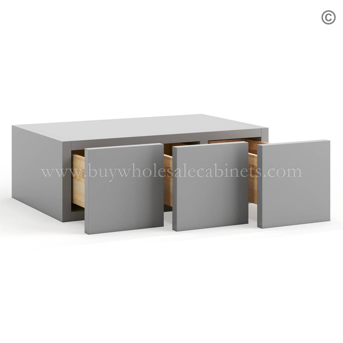 Frameless Graphite Gray Wall Small Drawers – 3 Drawers