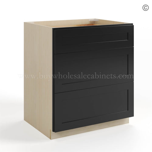 Black Shaker Three Drawer Base