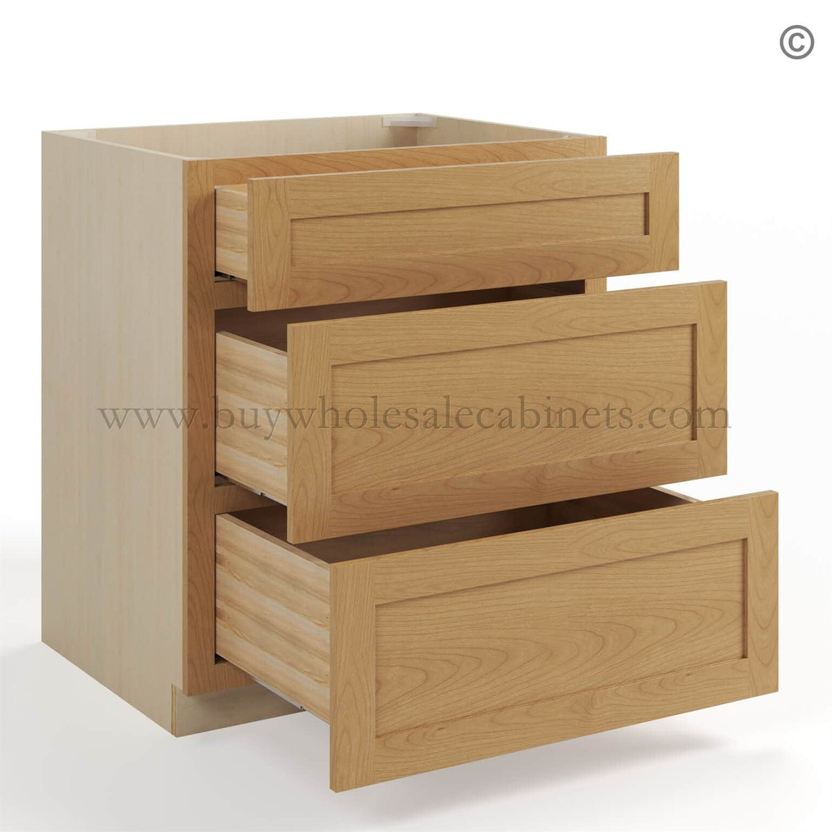 Treasure Chest Shaker Three Drawer Base