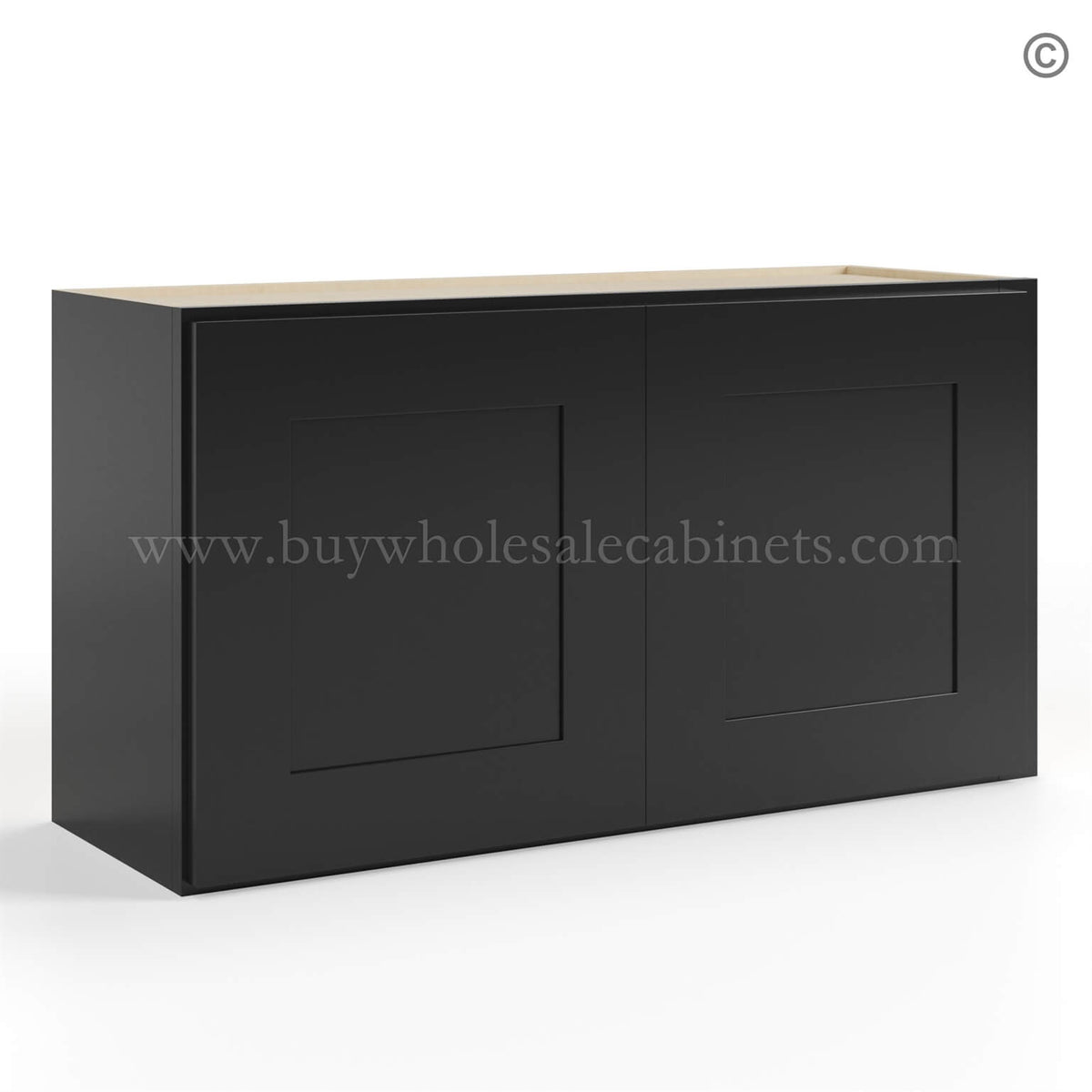 Black Shaker 18″ H Double Door Wall Cabinet