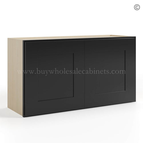 Black Shaker 18″ H Double Door Wall Cabinet
