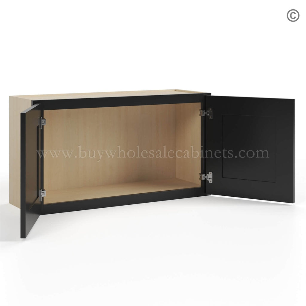 Black Shaker 18″ H Double Door Wall Cabinet