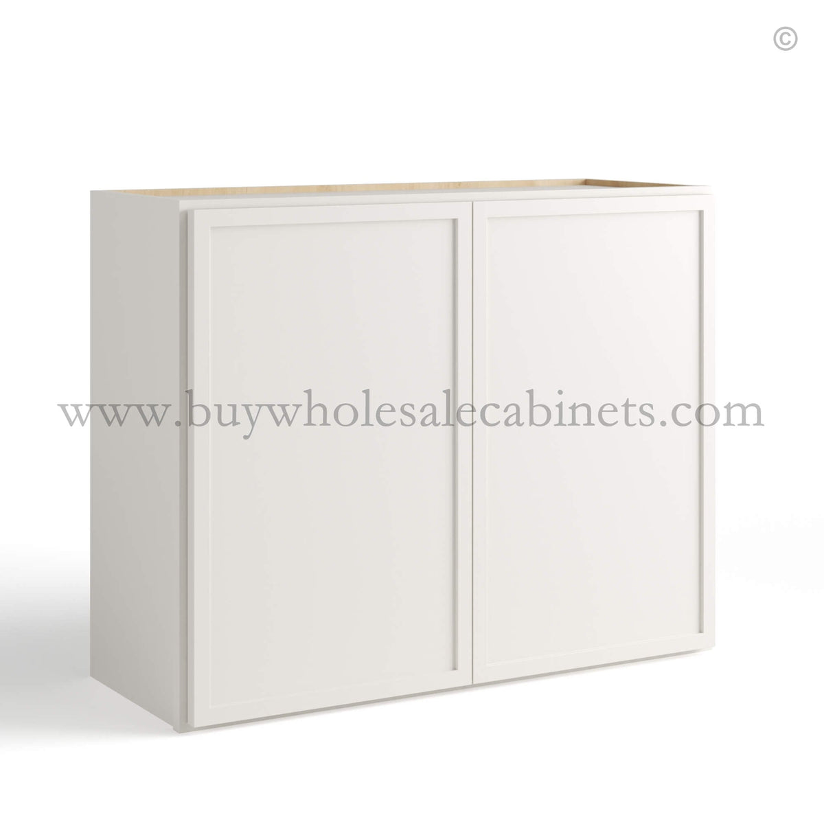 Dove White Slim Shaker Double Door Wall Microwave Bridge Cabinet