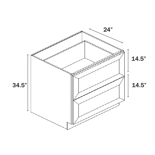 Shaker Espresso Two Drawer Base