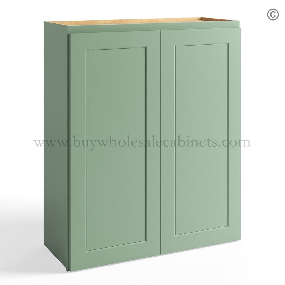 Jade Green Shaker 36″ Wall Cabinet Double Door