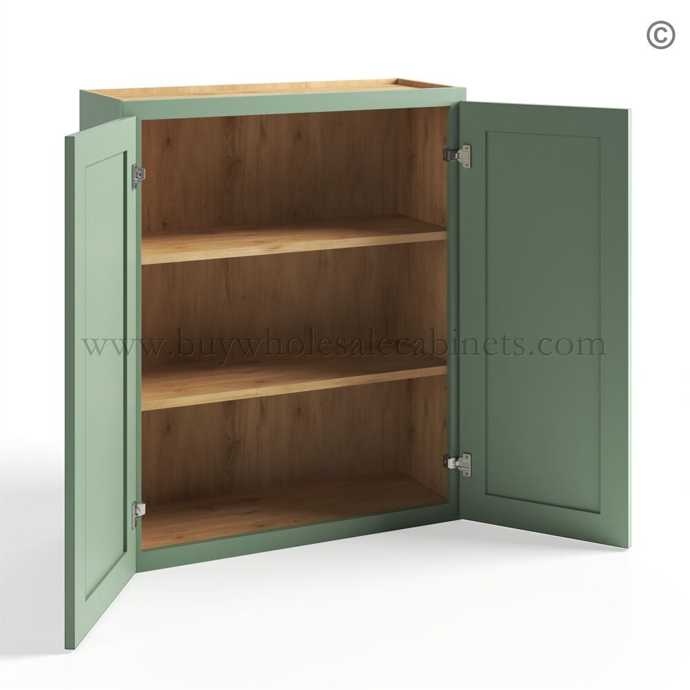Jade Green Shaker 36″ Wall Cabinet Double Door