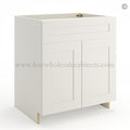 Frameless Pearl White Sink Base Cabinet – 2 Doors &amp; 1 False Drawer