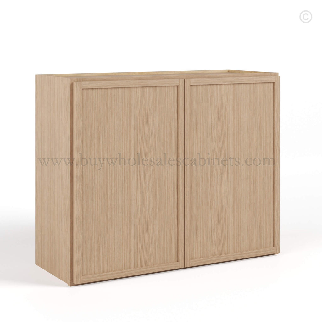Slim Oak Shaker Double Door Wall Microwave Bridge Cabinet
