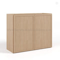 Slim Oak Shaker Double Door Wall Microwave Bridge Cabinet