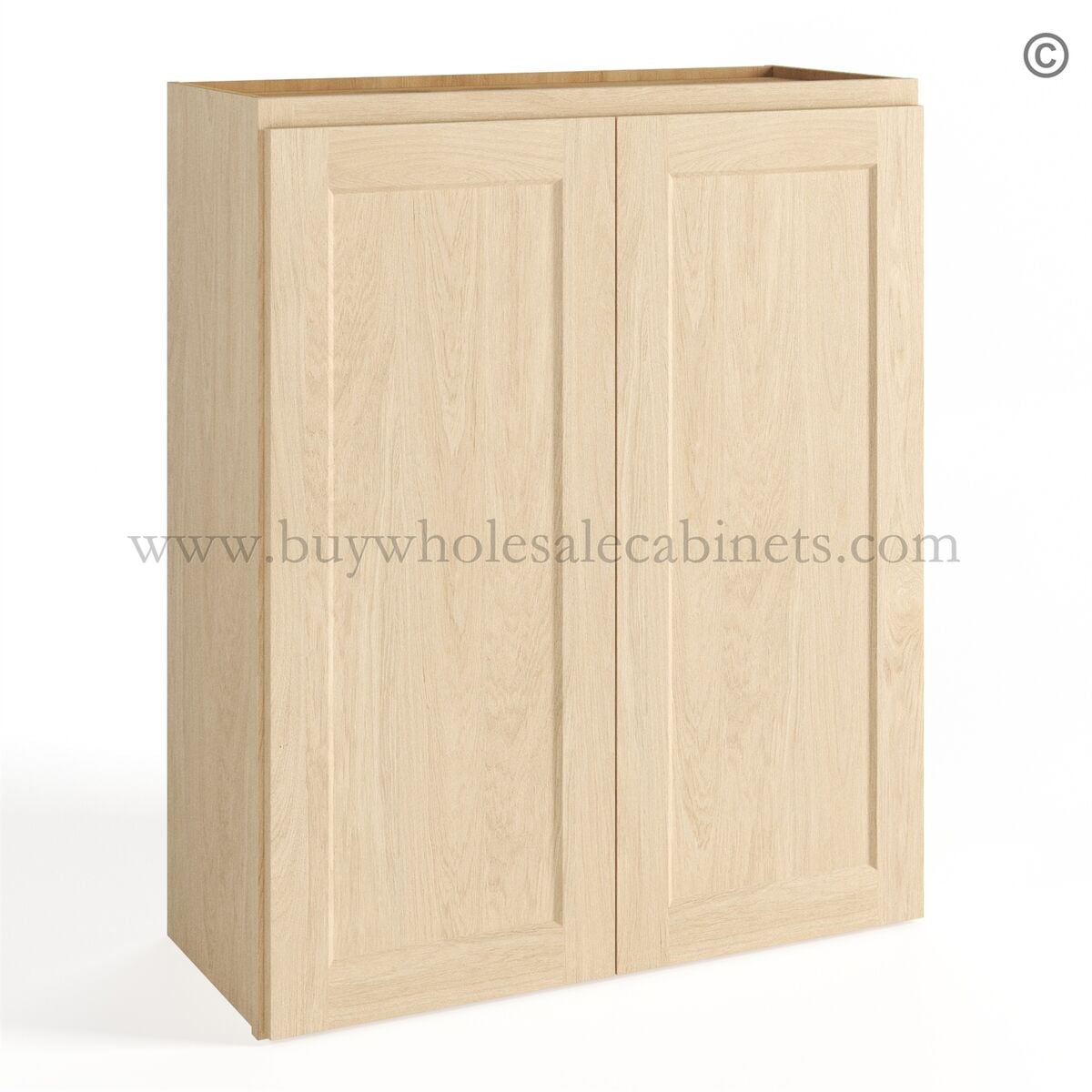 Unfinished Shaker 36″H Wall Cabinet Double Door