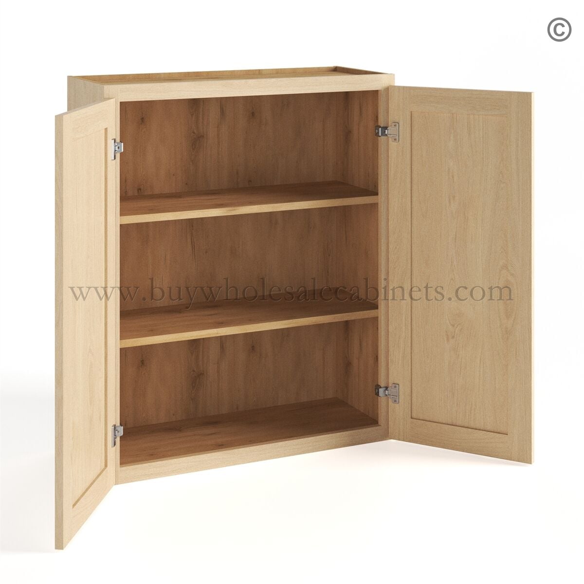Unfinished Shaker 36″H Wall Cabinet Double Door