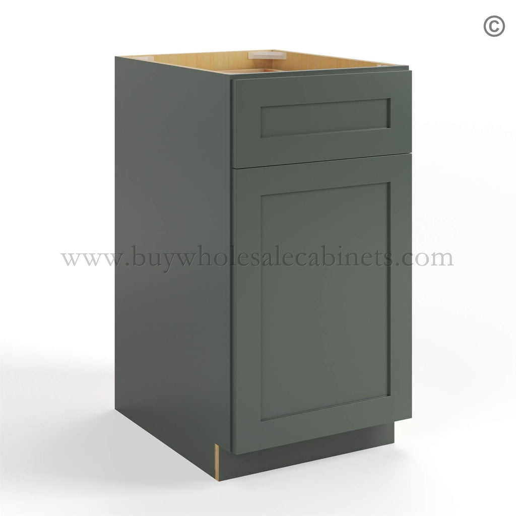 Green Shaker Document File Base Cabinet