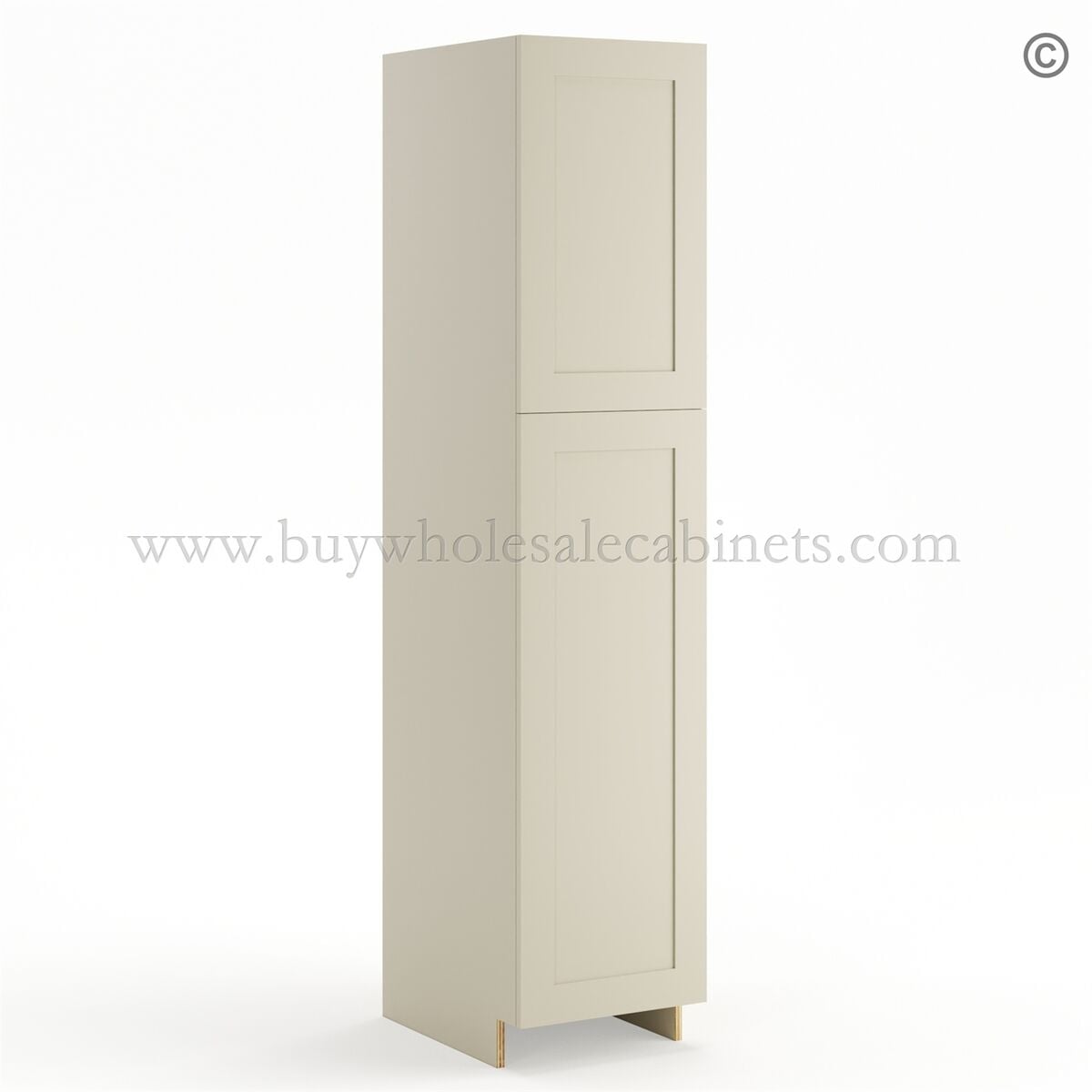 Frameless Ivory White Pantry Cabinet – Single Door