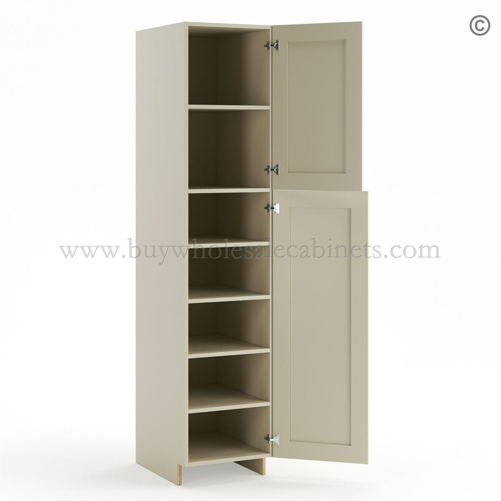 Frameless Ivory White Pantry Cabinet – Single Door