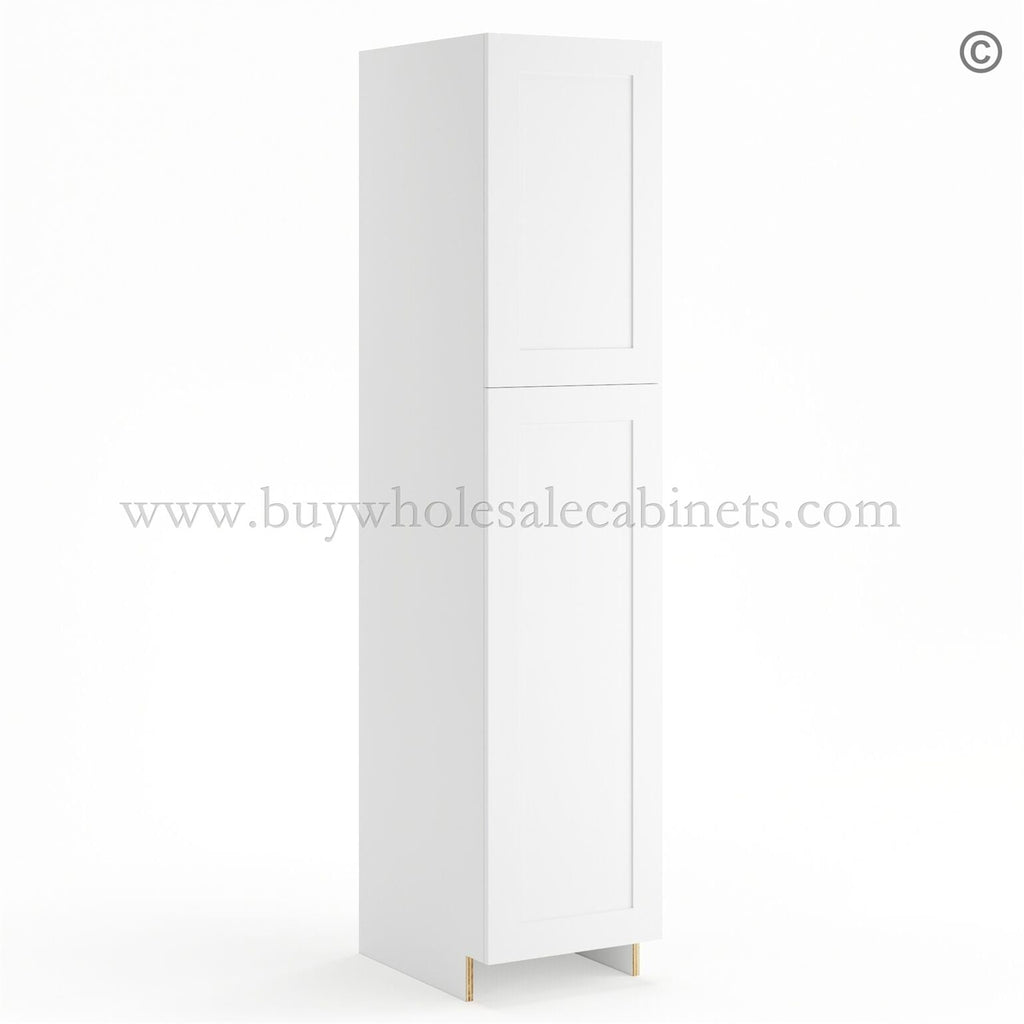 Frameless Modern White Shaker Pantry Cabinet – Single Door