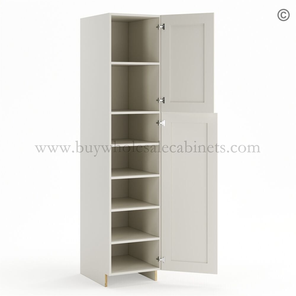 Frameless Pearl White Pantry Cabinet – Single Door