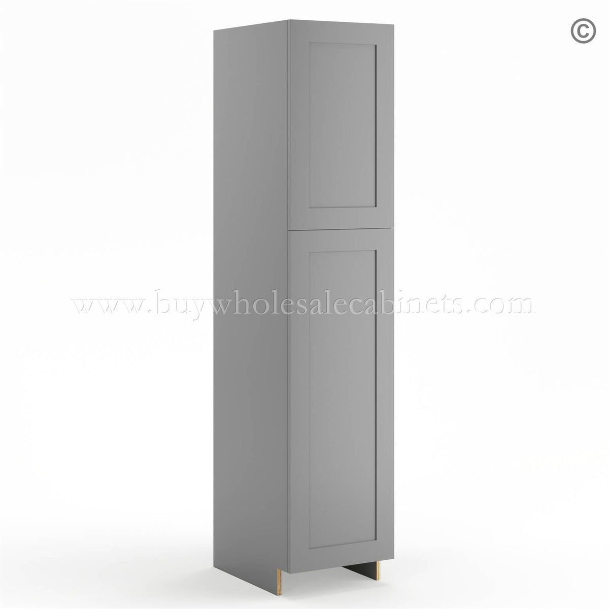 Frameless Graphite Gray Pantry Cabinet – Single Door