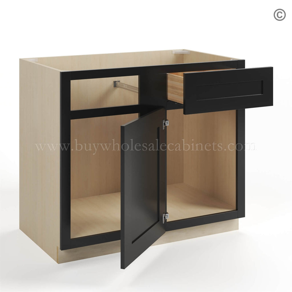 Black Shaker Blind Corner Base Cabinet (L/R interchangeable)