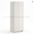 Frameless Pearl White Pantry Cabinet – Double Doors 30″W