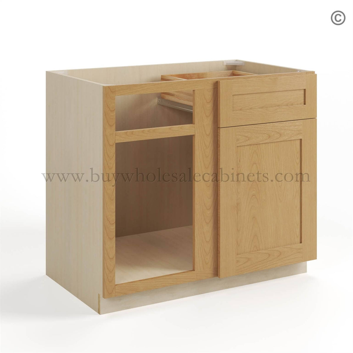 Treasure Chest Shaker Blind Corner Base Cabinet (L/R interchangeable)