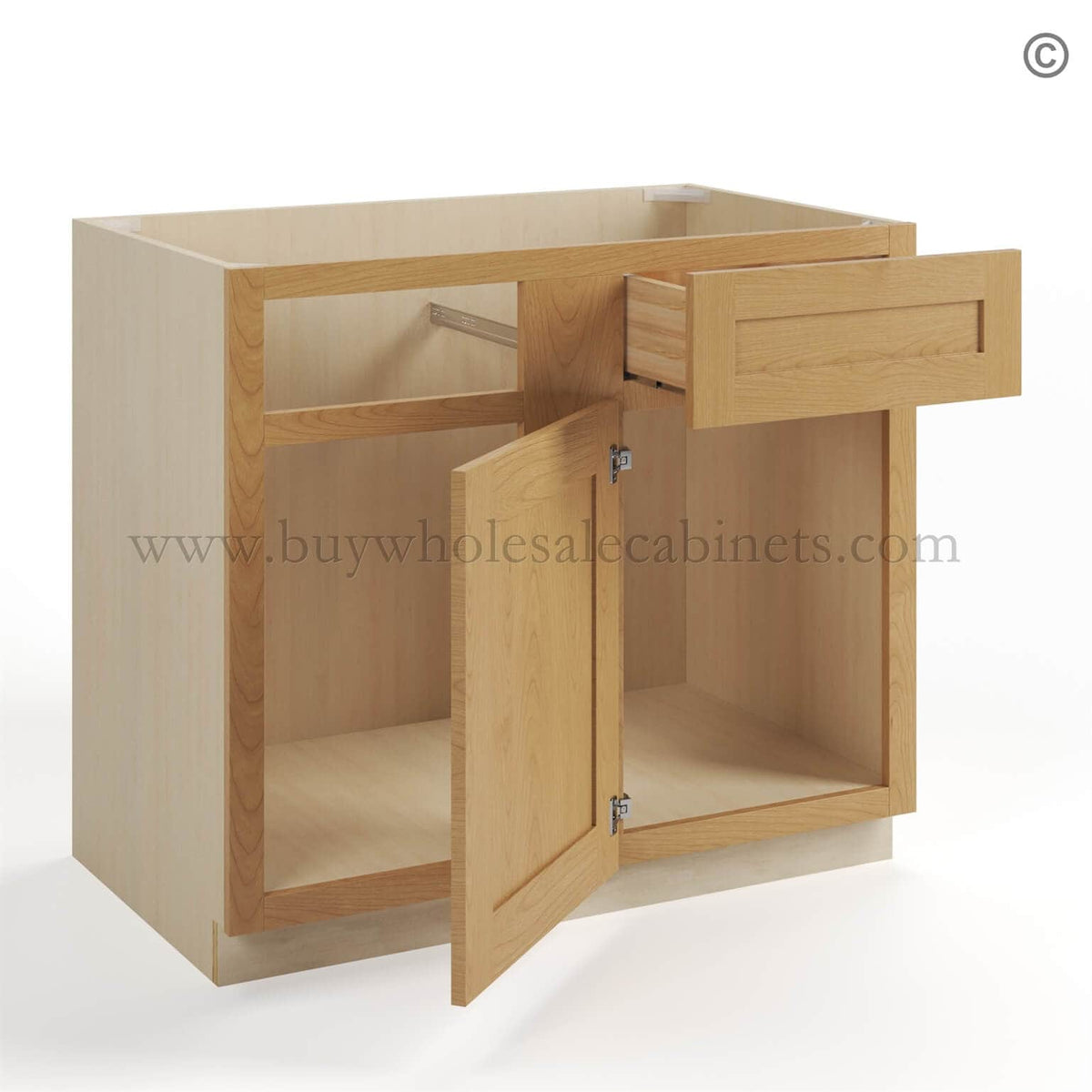 Treasure Chest Shaker Blind Corner Base Cabinet (L/R interchangeable)