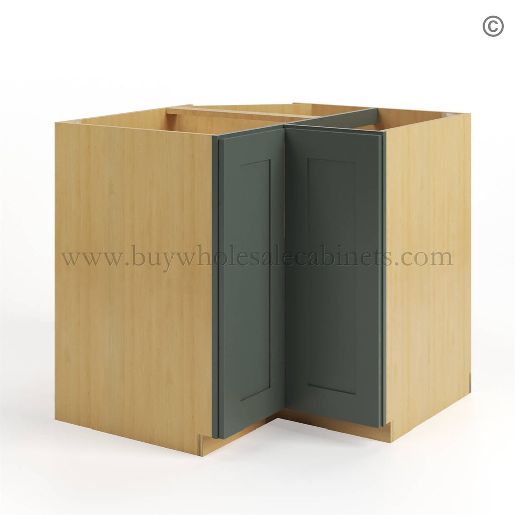 Green Shaker Lazy Susan Base Cabinet