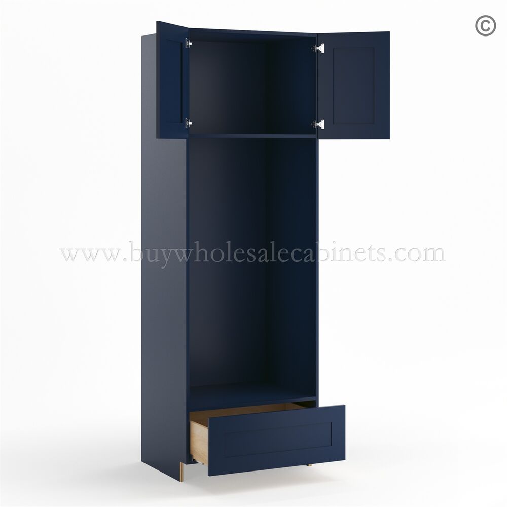 Frameless Oxford Blue Double Oven Cabinet